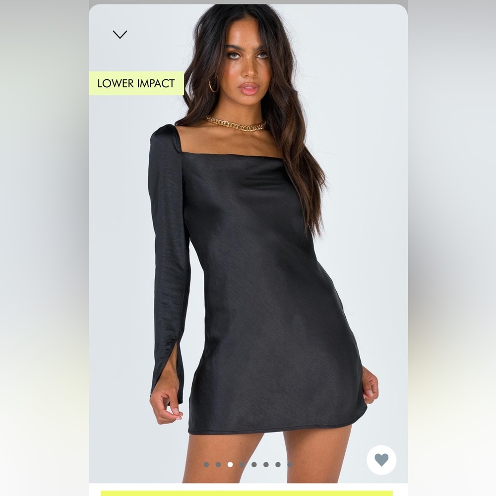 NWT - Princess Polly Star Power Black Satin Dress Size US 14